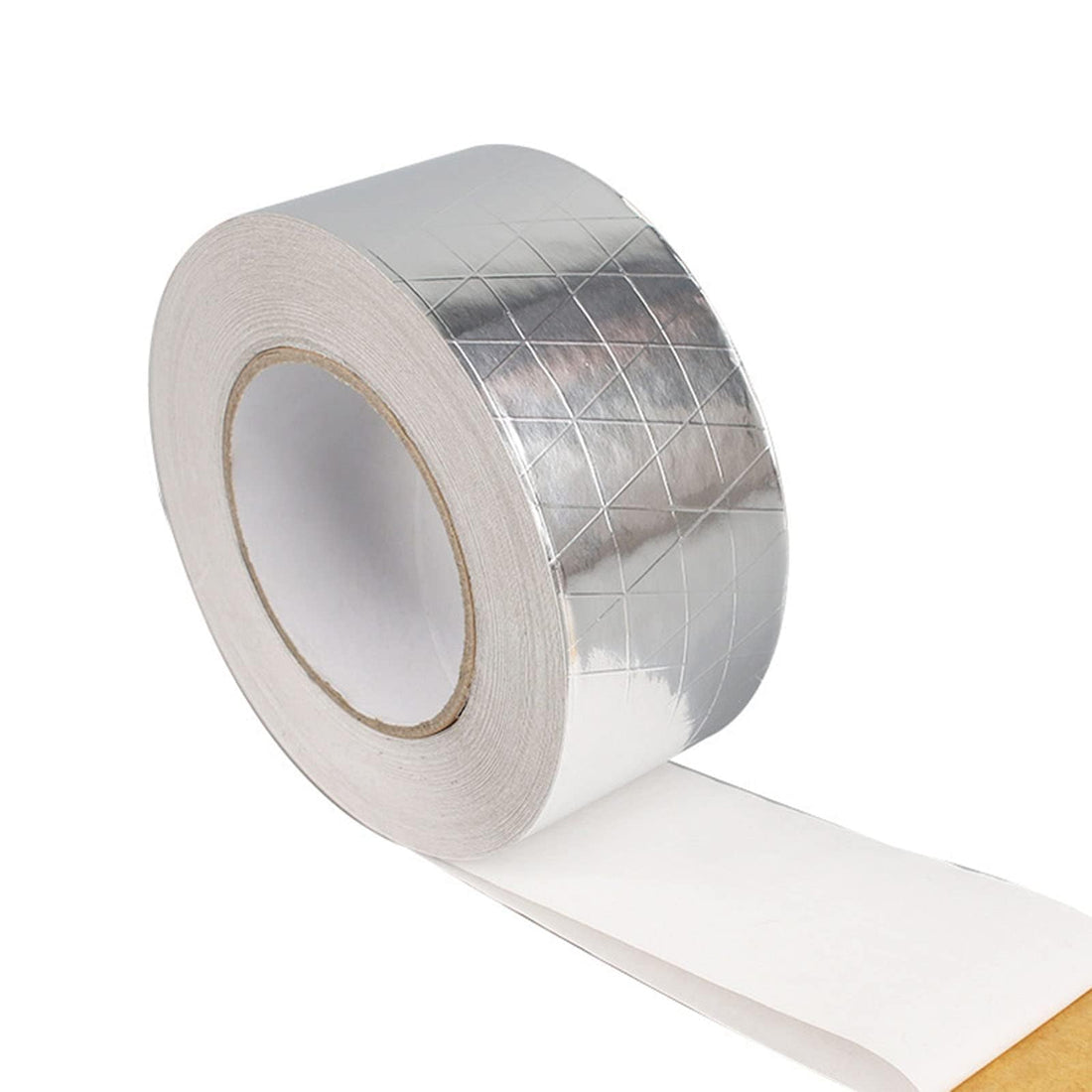 Glass Aluminum Foil Tape, Glass Fiber Cloth Aluminum Tape Silver, Reinforced Self-Adhesive Heat Reflective Tape, Heat Jacketing Insulation Resistant High Temperature HVAC Tape (2.36inch x 82ft)
