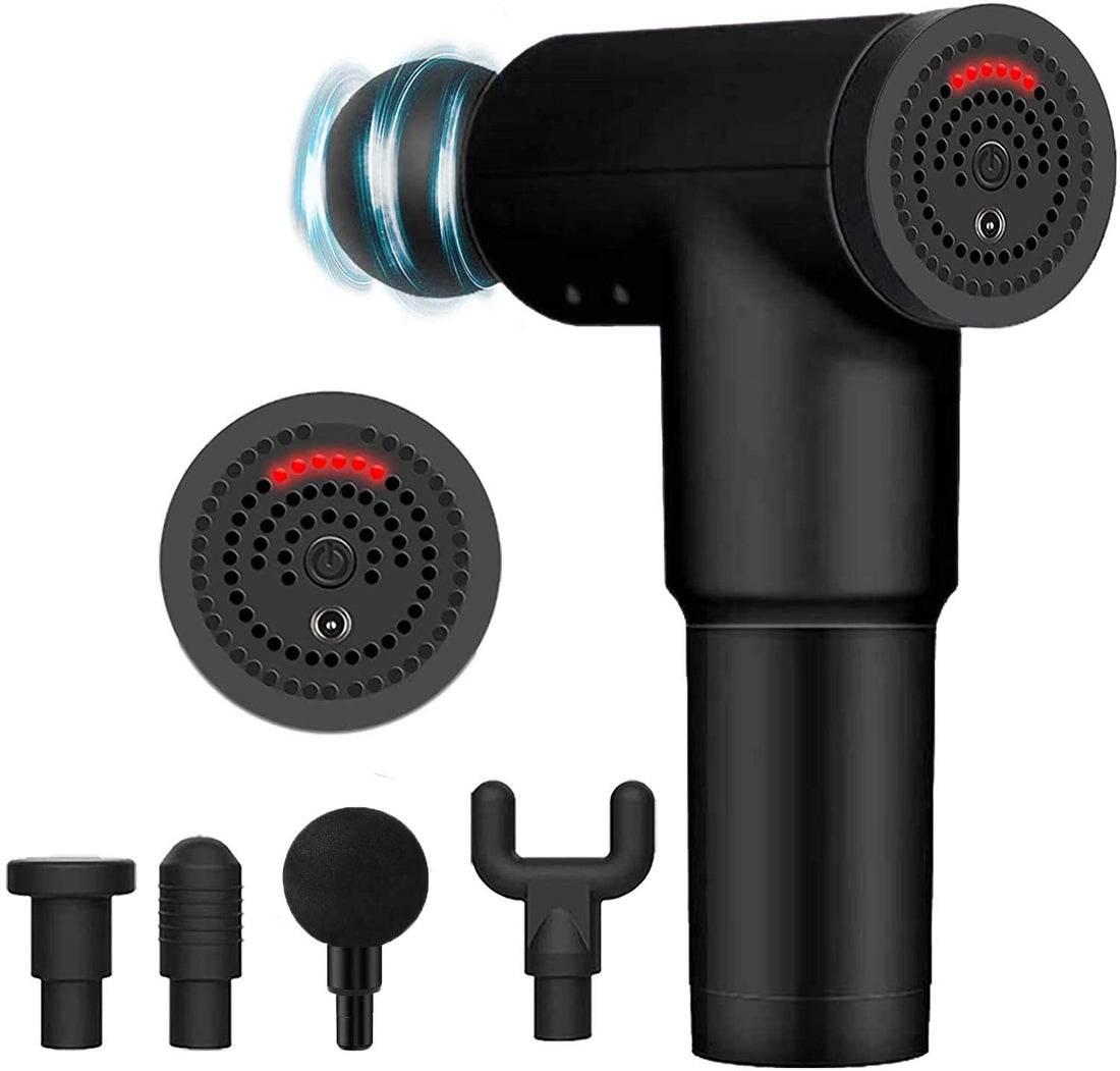 Arabest Massage Gun,المدلكات المحمولة,Body Massager,Deep Tissue Percussion Electric Muscle Massager,Portable Handheld Ultra-Quiet Brushless Motor,Relieves Muscle Tension,Including 4 Heads (Black)