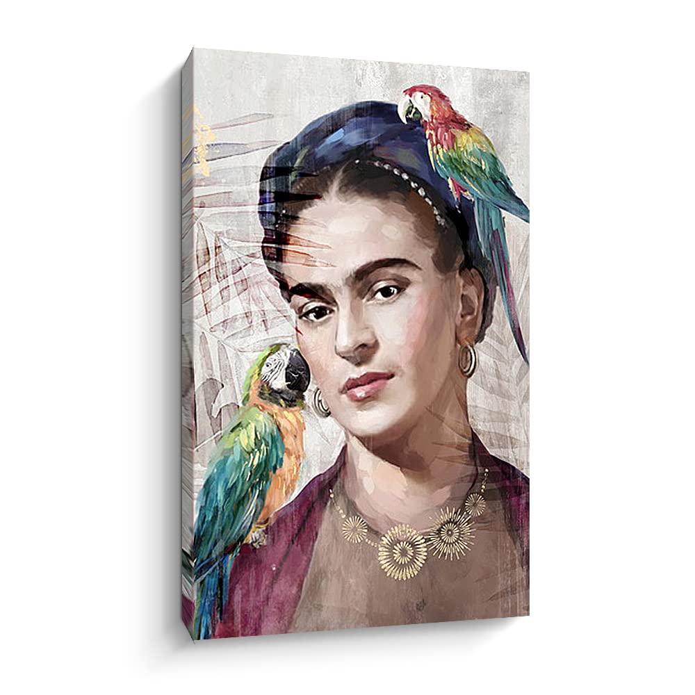 CREOATE Frida Kahlo Wall Art, 16 x 24 Inch Frida Kahlo Canvas Print Artwork for Bedroom, Living Room Wall Decor, Frida Kahlo Gift for Women
