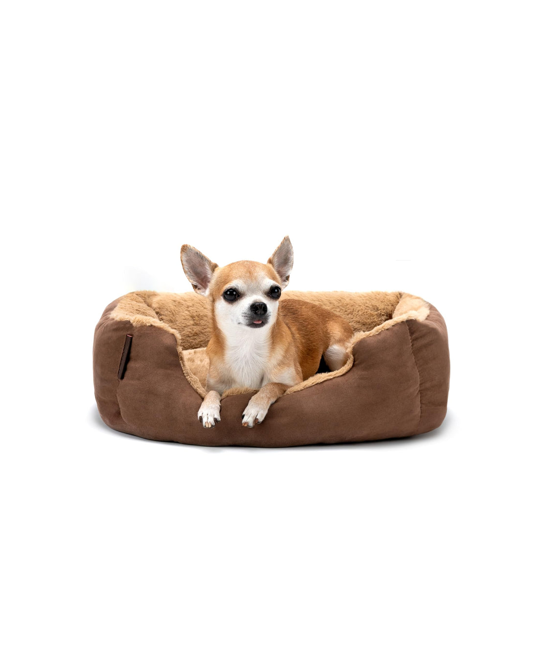 Dibea Lionto Dog Bed with Reversible Cushion, (S) 50 x 37 cm, Beige/Brown