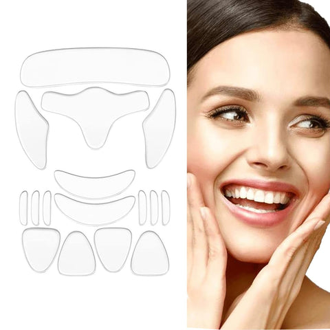 Facial Wrinkle Patches (16 Pcs), Natural & Night Anti-Wrinkle Removing Fine Lines Wrinkles for Forehead Cheek Chest