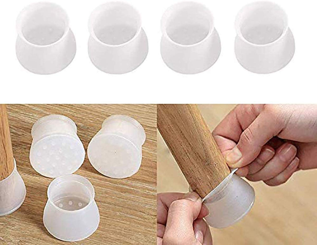 DELFINO Silicone chair leg floor protectors, anti slip furniture protection cover pads for sofa chair table legs - plastic silicon socks leg protect for furniture and hardwood floor(16 pcs)