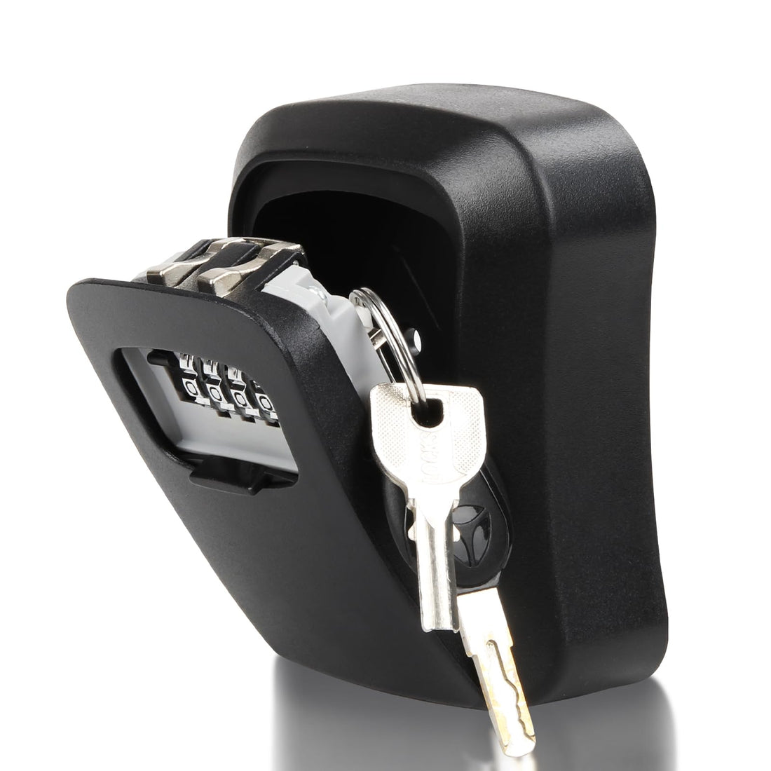 Key Lock Box Wall Mounted, 4 Digit Combination Lockbox for Outside House Keys,Key Safe Security Storage Lock Box 5 Keys Large Capacity with Resettable Code Indoor Outdoor Garage Weatherproof