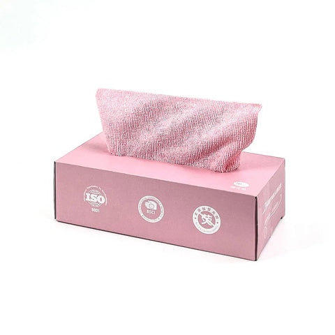 Next Store Lint-Free Microfiber Cleaning Wipes, 20 Count, Glass Safe, Car & Window Safe, Handy Retractable Pack, Remove Dirt Without Scratches (Pink)