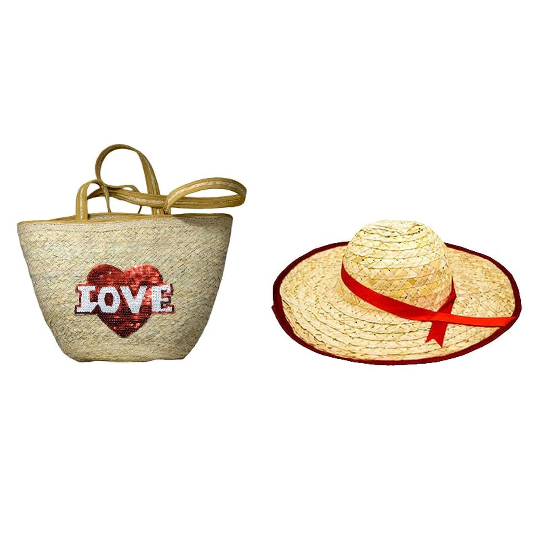 Summer Offer Model Bag (B) Size 50cm Depth 35cm + Hat Gift Diameter 30cm Handmade 100% Natural by Jrid Al Nakhl