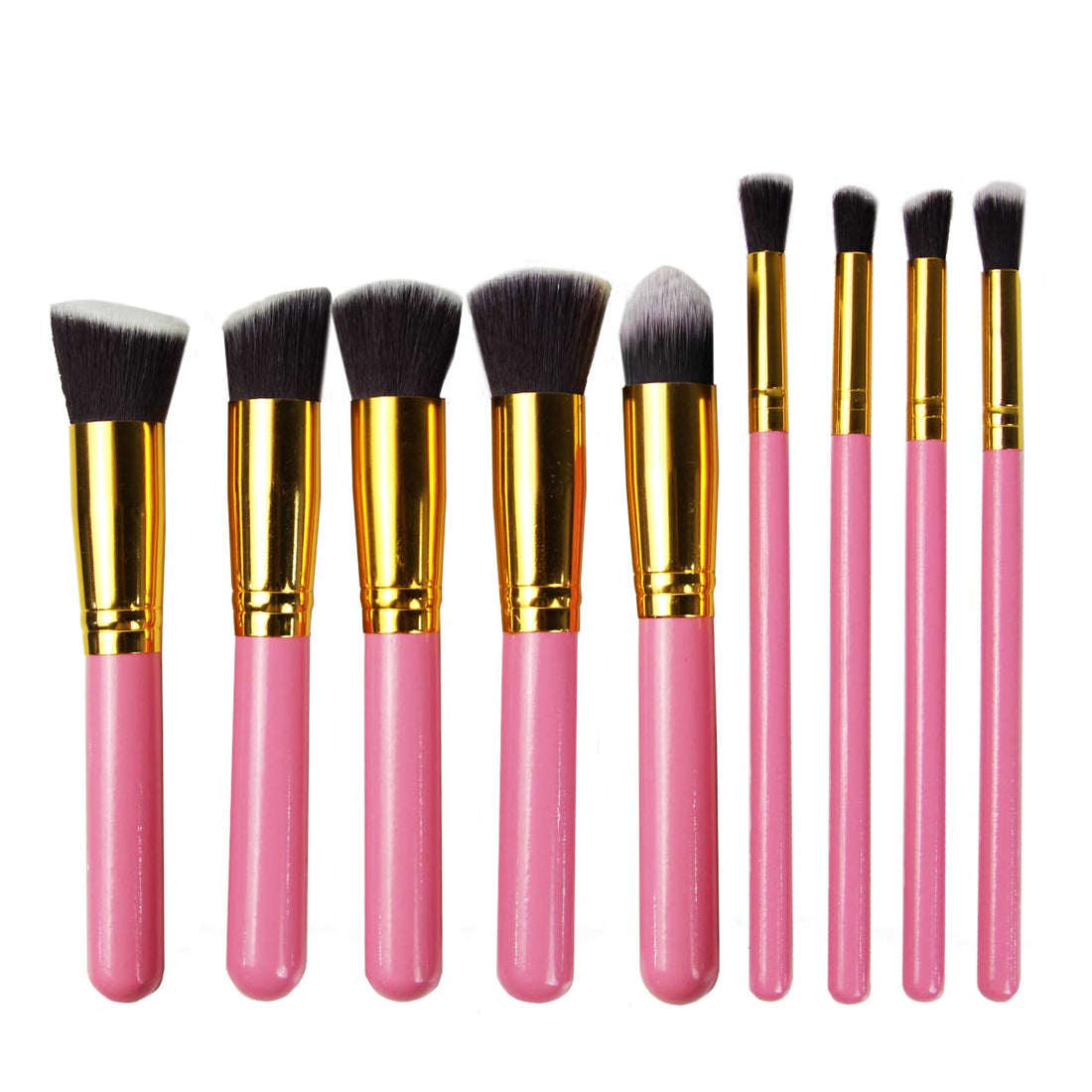 STELLAIRE CHERN Makeup Brushes 10 Piece Set - Pink Synthetic Foundation Blush Concealers Eye Shadows Make Up Brushes Kit