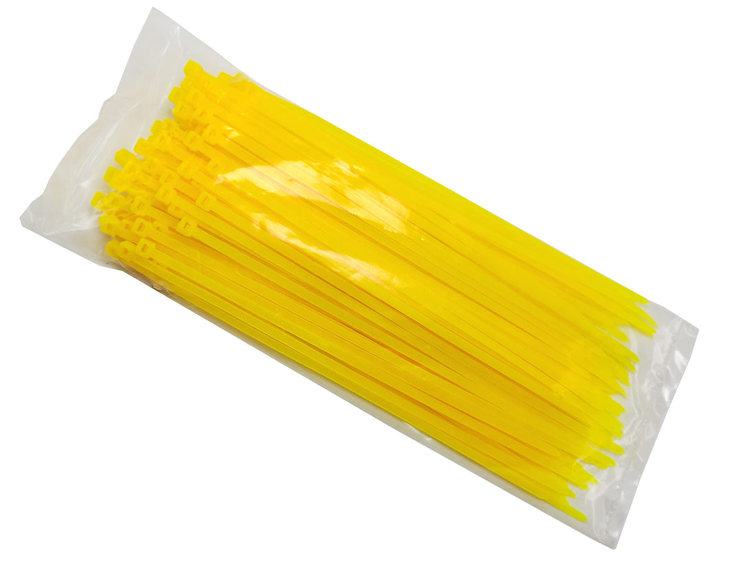 Kapper Trade 100 Count Yellow Plastic Drawstring Glove Bag - 8" Long - For Wire Attachment and Other Uses -