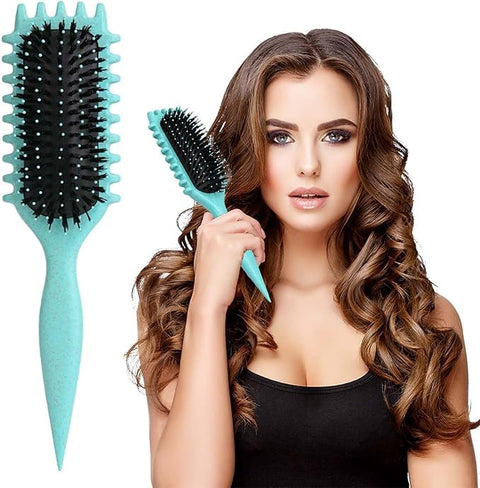 bounce curl brush Professional Curl Defining Hair Brush, 22.5 cm, Ergonomic Handle, Mint Green
