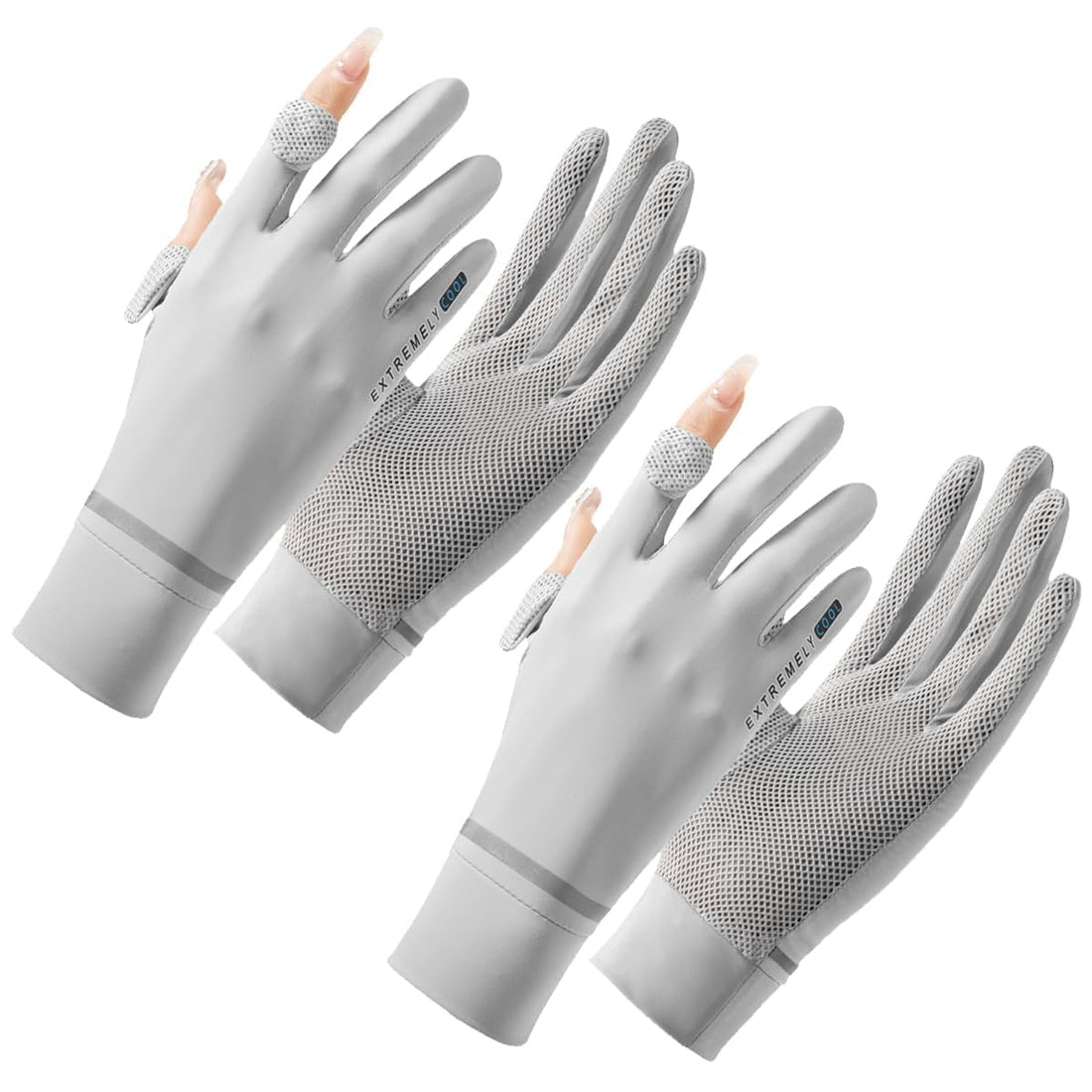 ECVV 2 Pairs Women Sun Protective Gloves Summer UV Protection Gloves Sunblock Gloves Touchscreen Gloves for Driving Riding Cycling