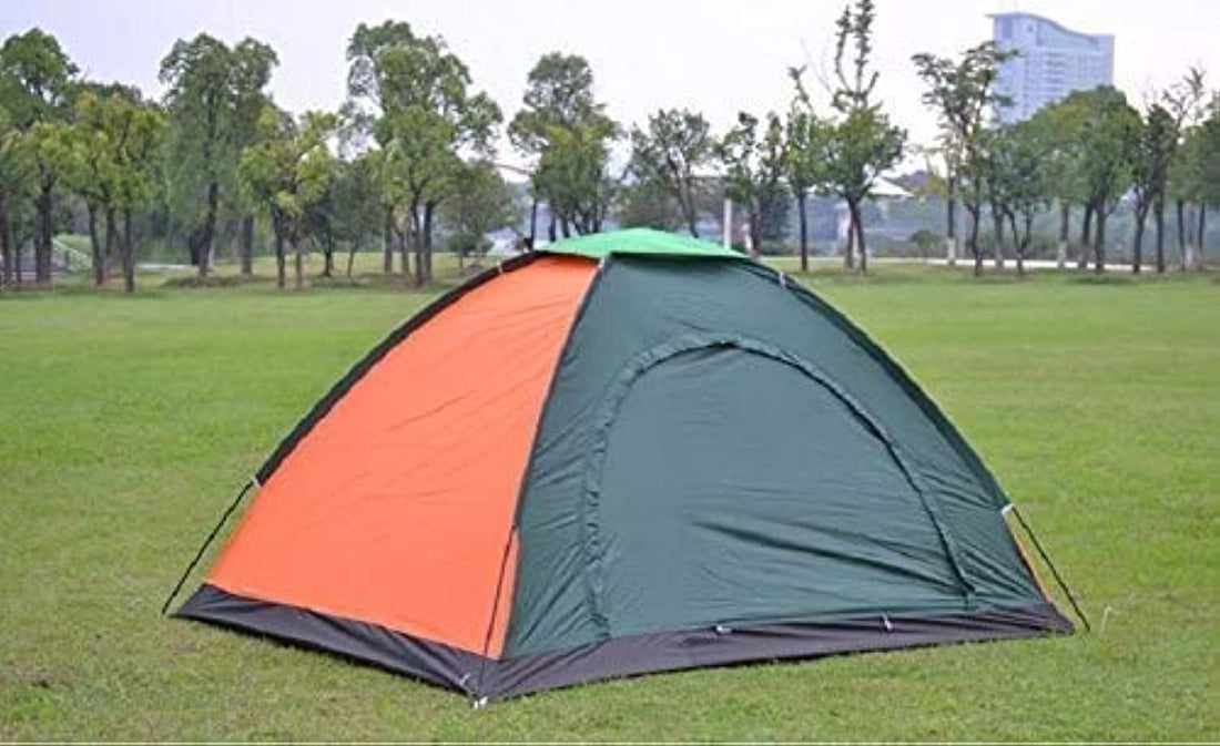 IRIS Polyester UV Protection Waterproof and Portable Outdoor Camping Tent for 10 Persons (Green+Orange)
