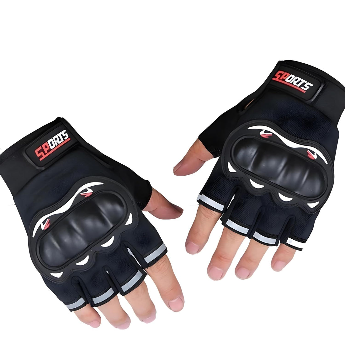 Probiker Half Finger Motorcycle Riding Gloves Half Finger Sports Hand Glove for Motorcycle Bike Scooty Scooter Riding Racing Travelling Cycling Outdoor Glove