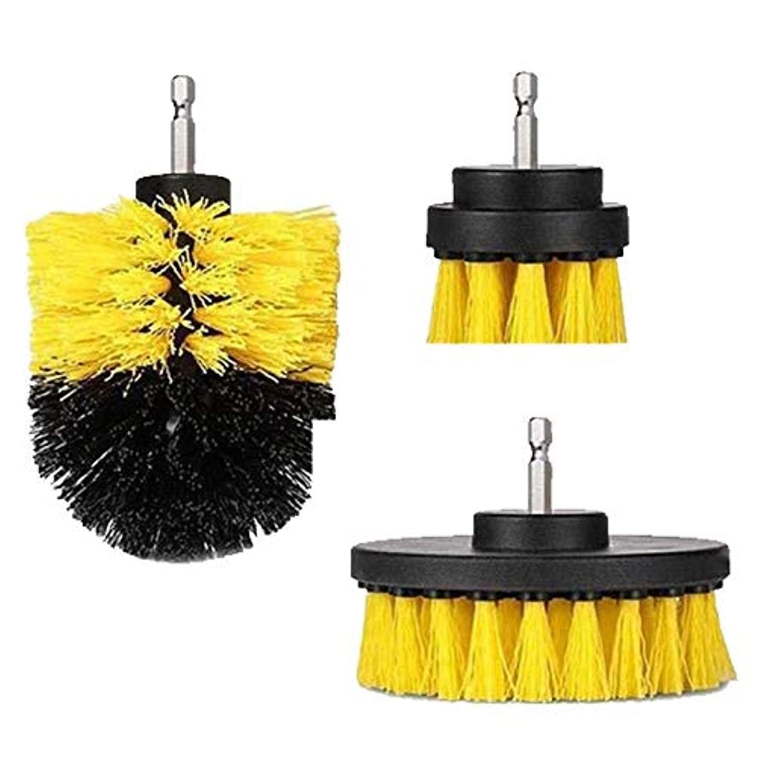 Car Cleaning Brush With Drill Attachment Tub Automotive Detailing Spin Scrubber Set (3 Pieces)