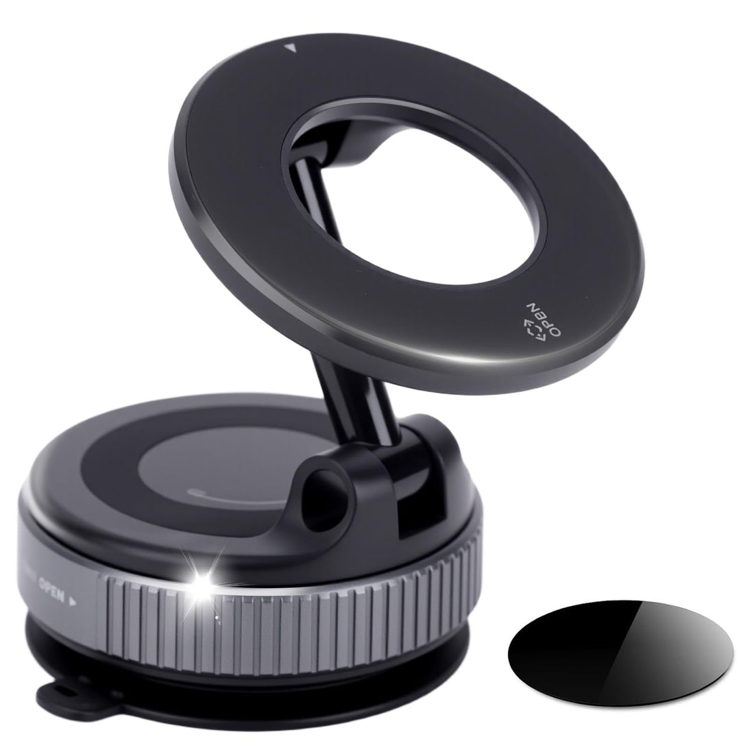 Magnetic Car Mount, Dashboard Phone Holder, Car Vacuum Magnetic Suction Phone Holder 360° Rotatable Phone Mount for and Android phone