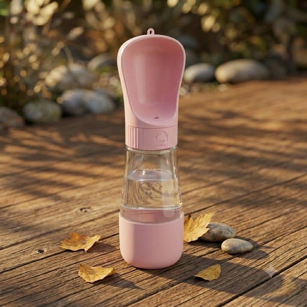 510ml Pet Container - This dual-use acrylic container is for cats and dogs to store food and drinking water for outdoor use, with a 510ml capacity easy to carry with you on all your outings to keep yo
