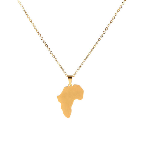 AMBU Woman Africa Map Pendant Necklace
