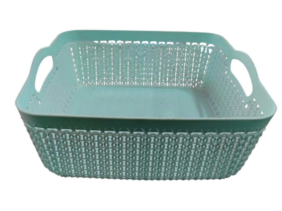 Tamara Plastic Square Basket (Turquoise)