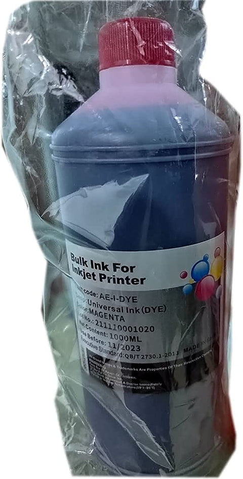 1000 ML Universal Refill BULK Ink kit for Epson Canon HP Brother Lexmark DELL Kodak Inkjet Printer Cartridge Printer Ink (1 Color) (C, Y, M or K) (MAGENTA)