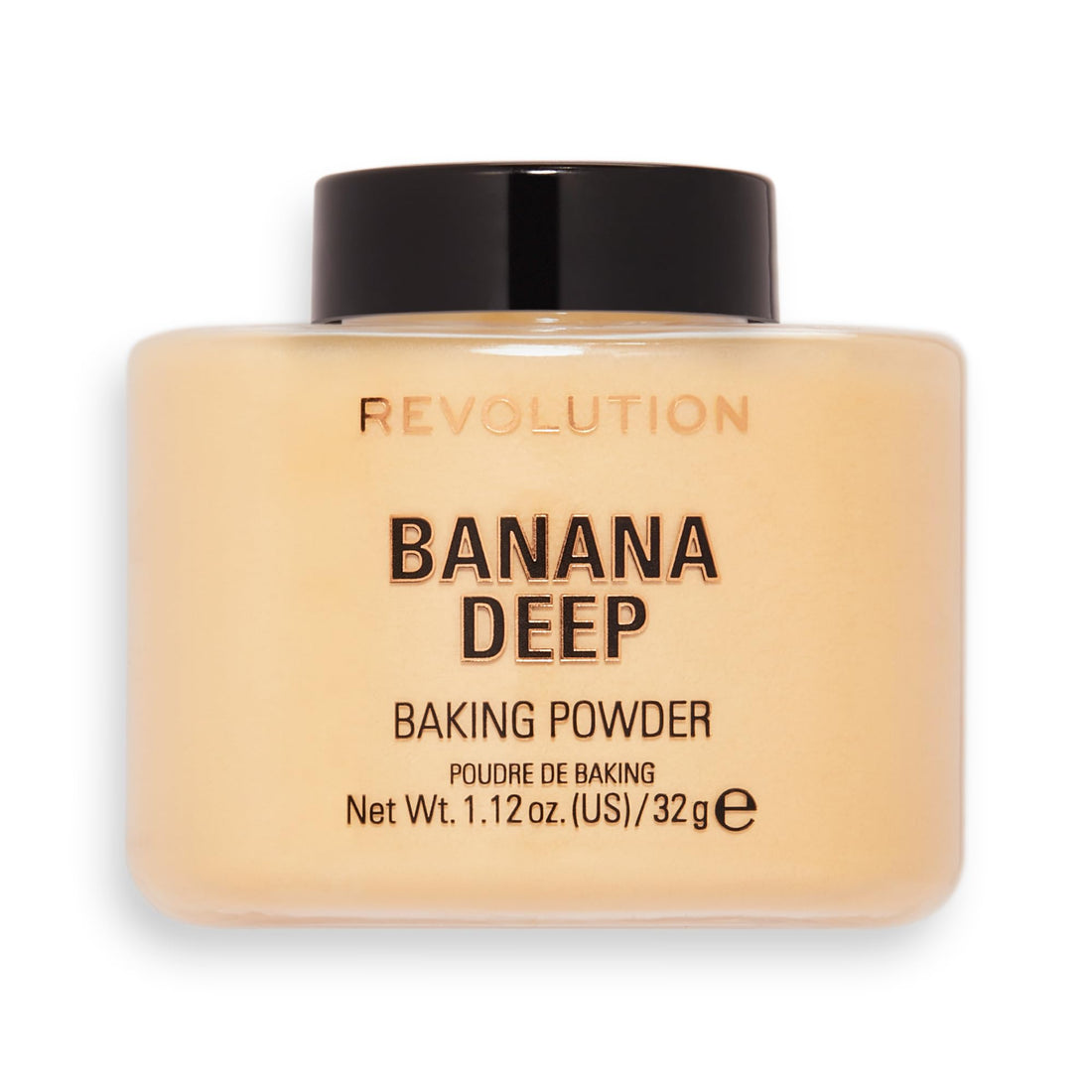 Revolution Beauty London Loose Baking Powder, Makeup Setting Powder, Long Lasting Coverage, Mattifies & Reduces Shine, Banana Deep, 1.13 Oz