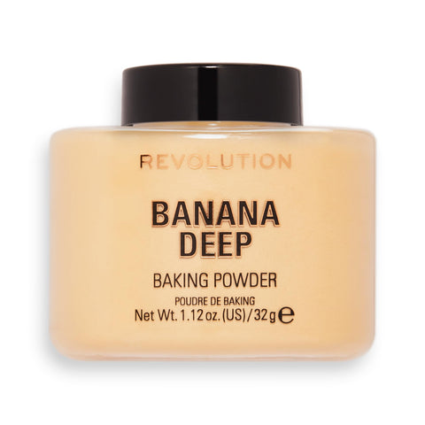 Revolution Beauty London Loose Baking Powder, Makeup Setting Powder, Long Lasting Coverage, Mattifies & Reduces Shine, Banana Deep, 1.13 Oz