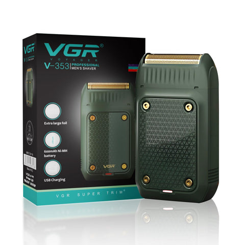 Vgr V-353 Professional Ultra Thin Electric Shaver - Rechargeable Razor For Face Care, Beard Trimmer With Reciprocating Blade, USB Travel Shaver For Men - Green