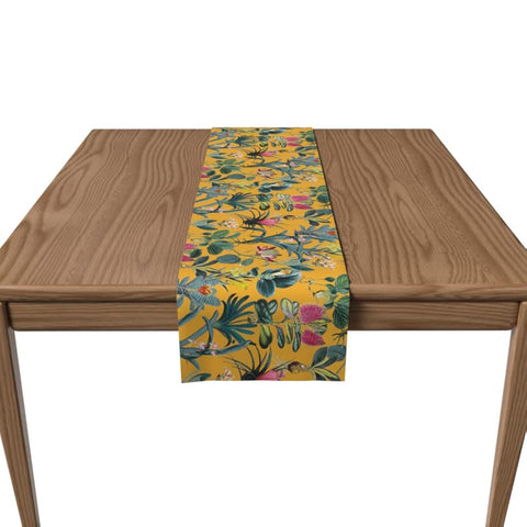 ART MOOD HOME Canvas Floral yellow runner Multi color 35x140 CM