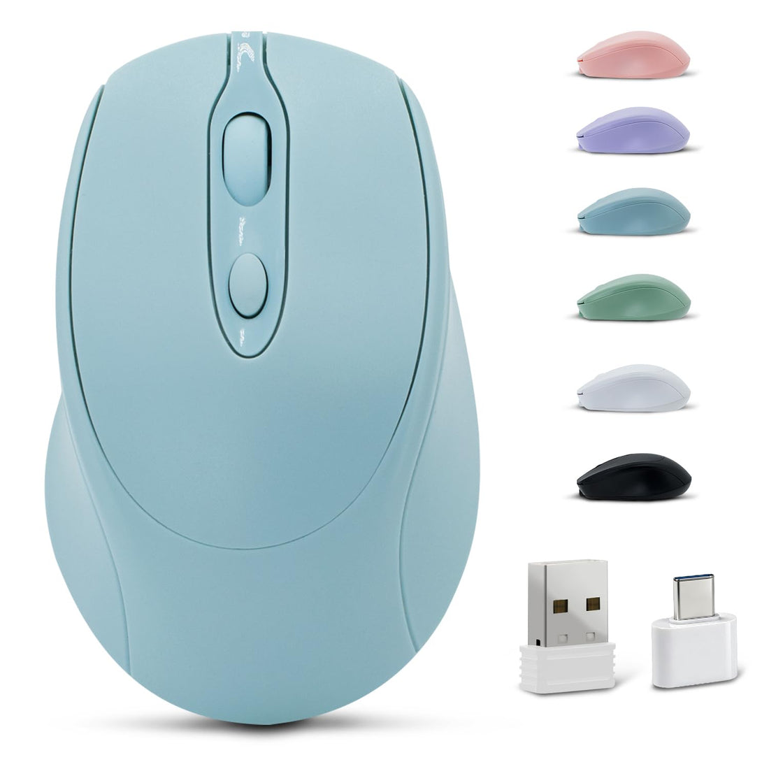 Dolrso Bluetooth Mouse,Rechargeable Wireless Mouse for Laptop/iPad/MacBook Pro/Air, Silent Mouse Portable Slim for Surface Pro/PC/Lenovo/Samsung Tablet (Blue)
