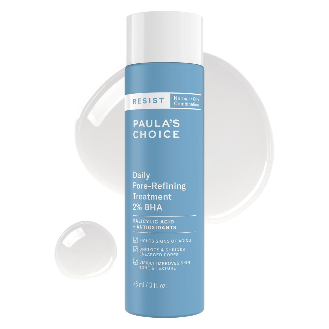 Paula’s Choice RESIST 2% BHA Liquid Exfoliant - Anti Aging Salicylic Acid Peel - Face Exfoliator Removes Blackheads & Refines Pores - with Peptides - Combination to Oily Skin - 88 ml