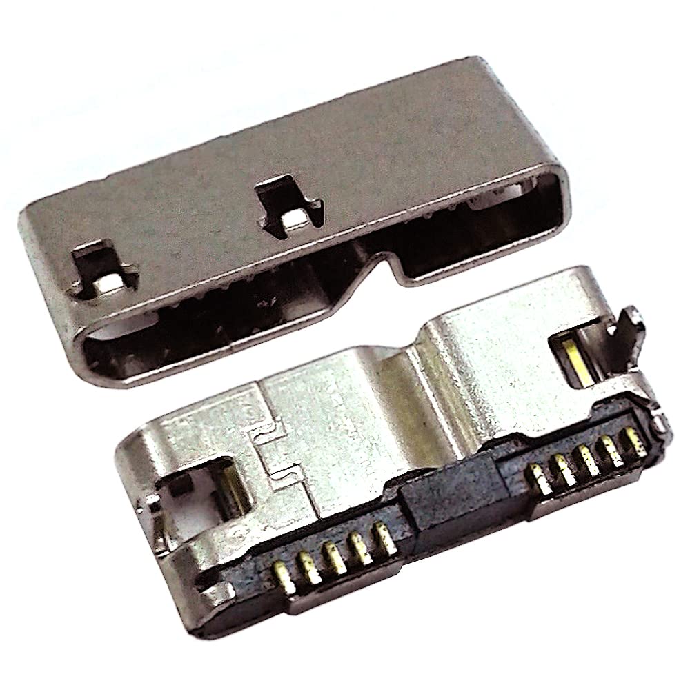 5PCS - Female Port 10P SMD SMT Micro USB 3.0 Charging Socket Jack B Type 10 Pin Mini Connector Repair Mobile External Hard Disk Drives Data Interface shape2 Replacement Adapter