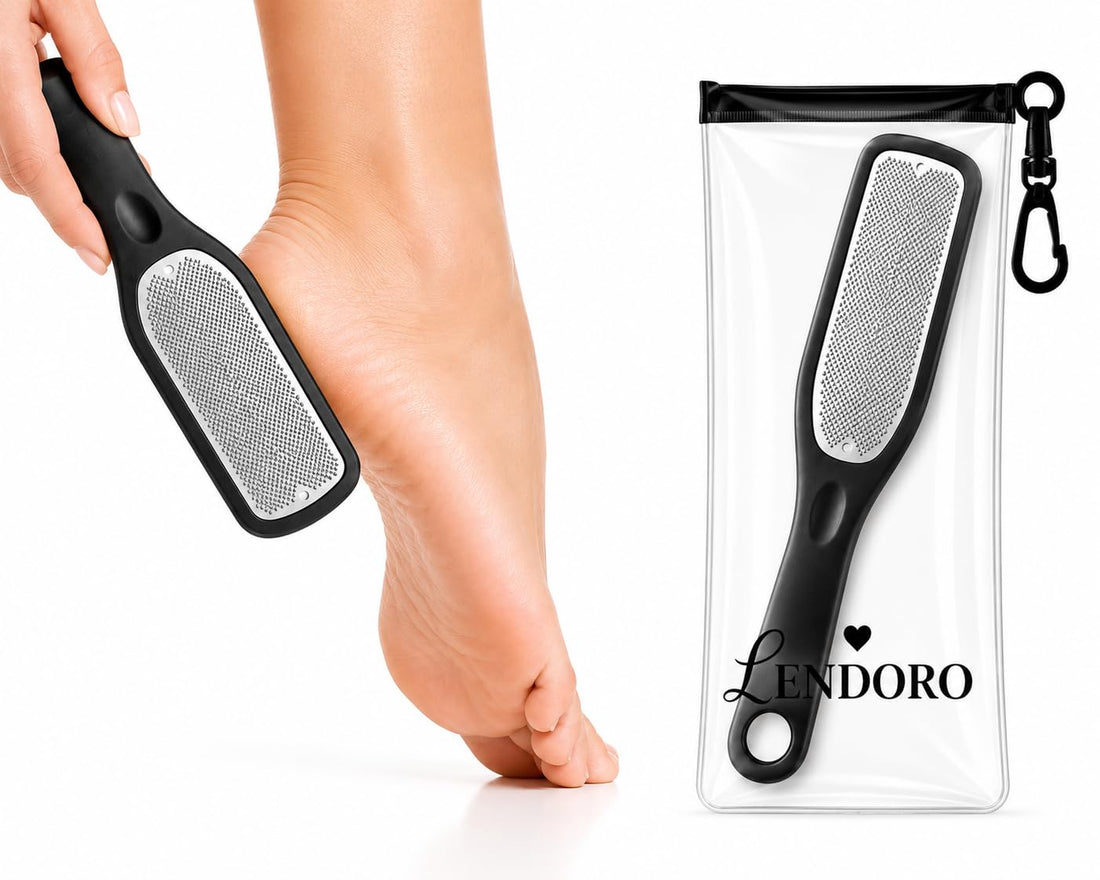 LENDORO Foot File Callus Remover, Stainless Steel, Removes Dead Skin for Smooth Feet (Random Color)