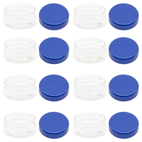 FUNNY 12 Pieces Clear White Plastic Jar 12 Pack 50ml Empty Jars with Lid Blue - High Quality Plastic Healthy Packaging Any Travel Tins Products Round Empty Tins - by Funny