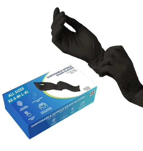 100 Medium Black Nitrile Powder Free Medical Tattoo Mechanic Rubber Gloves