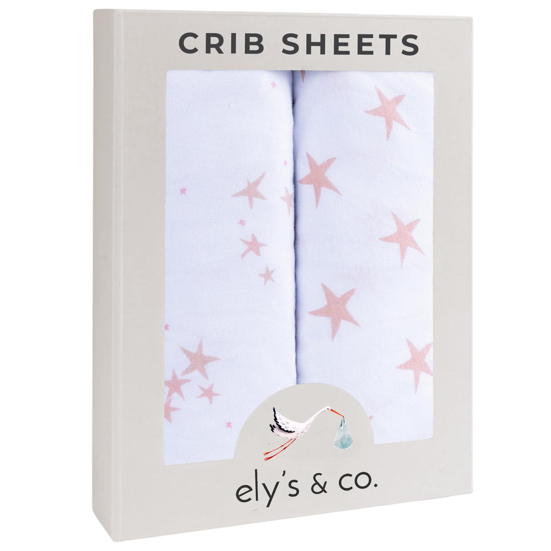 Ely's & Co. Crib Sheet - Toddler Bed Sheet 100% Jersey Cotton 2 Pack for Baby Girl-Dusty Rose and Mauve Pink Stars…
