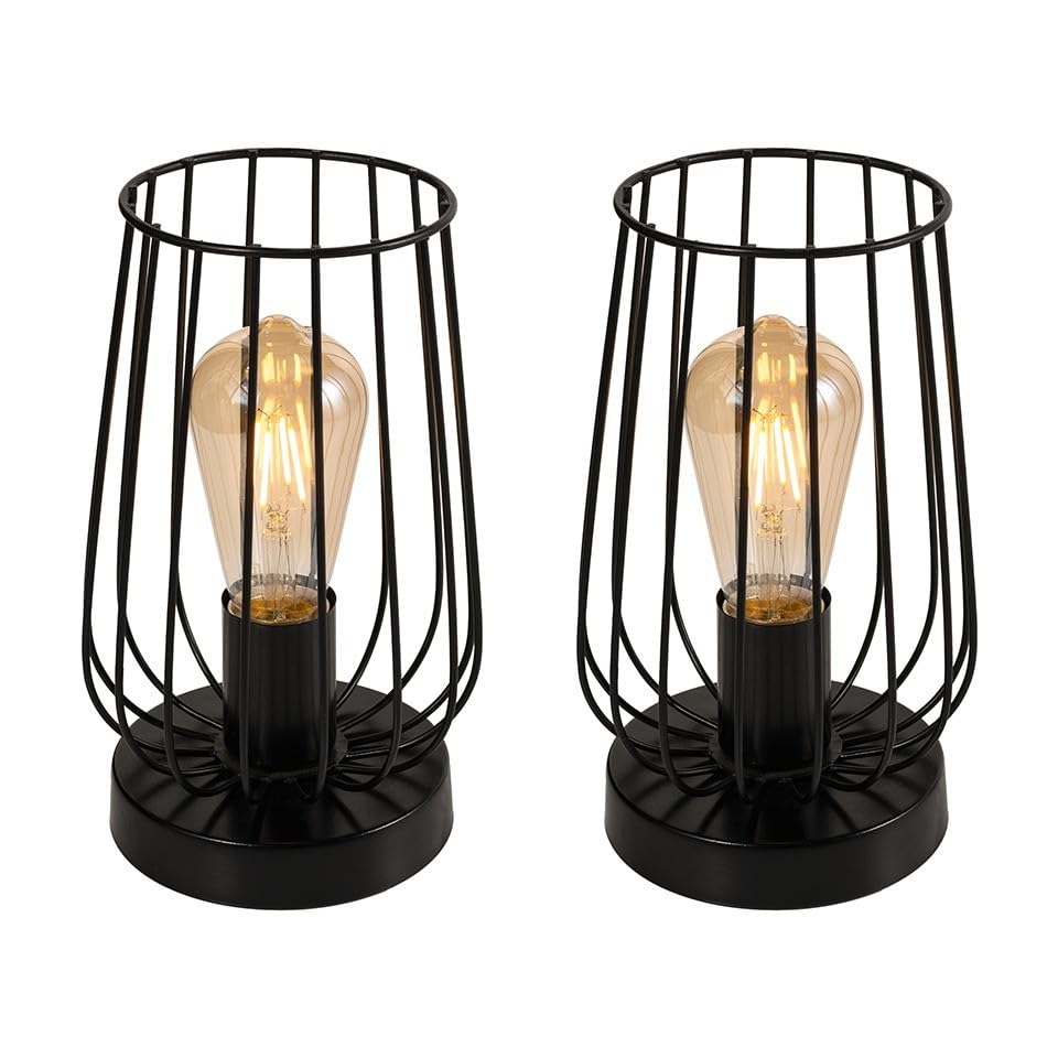El Rawda Set of 2 Unique and Stylish Metal Table Lamps, Distinctive Design to Suit All Tastes