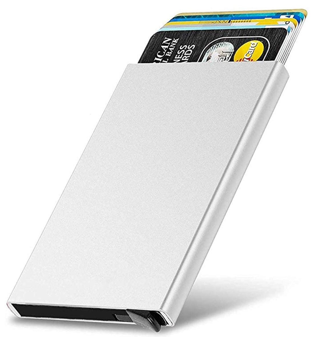 Smart Card Holder Aluminum Wallet for Men and Women with 6 Card Capacity - RFID Blocking Information Theft (Silver)