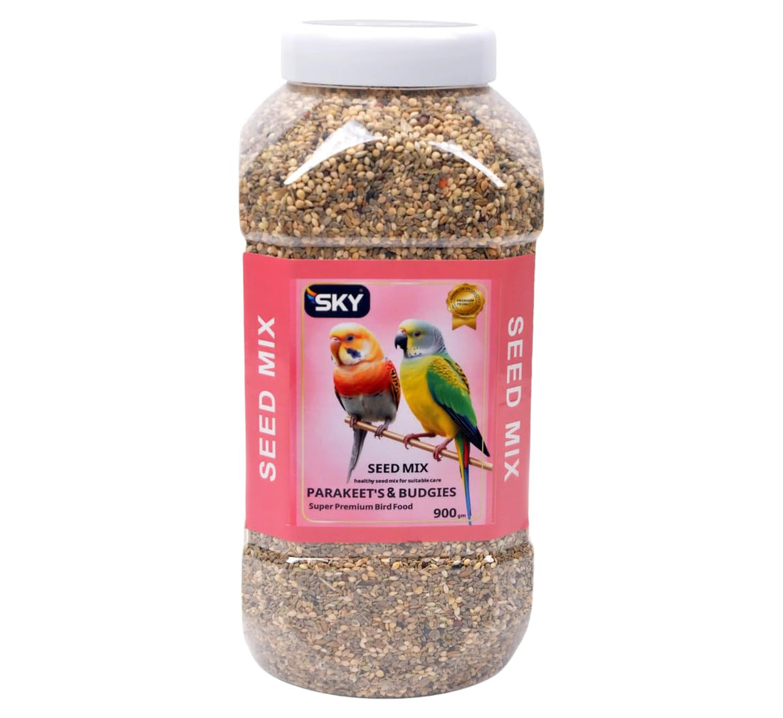 Sky Seed Mix for Parakeets Budgies 900g - Eat Lovebirds Super Premium Healthy Budgie and Parakeet Food Rich in Vitamins