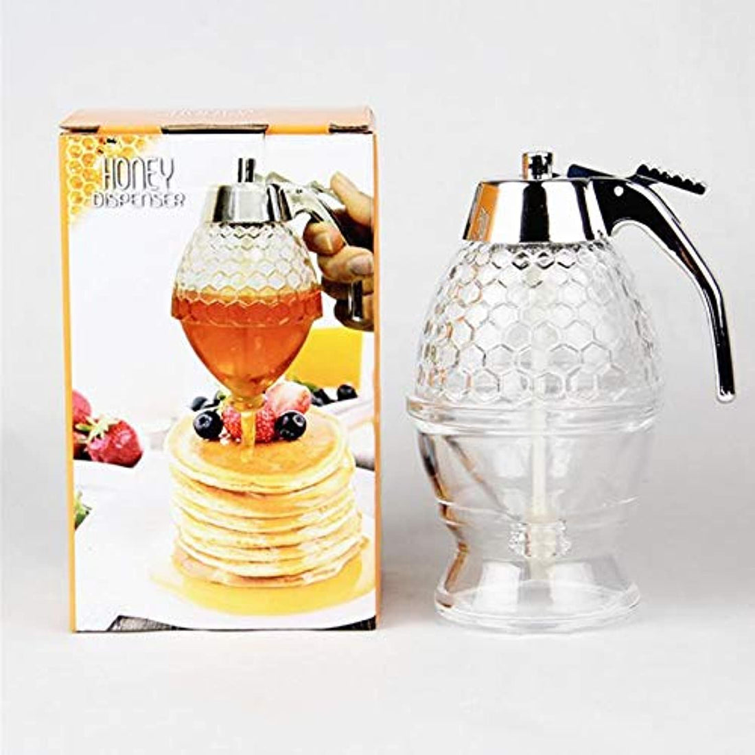 Honey Dispenser Acrylic Syrup Dispenser Container Squeeze Bottle Honey Jar Juice Dispenser Honey Bee Drip Bottle