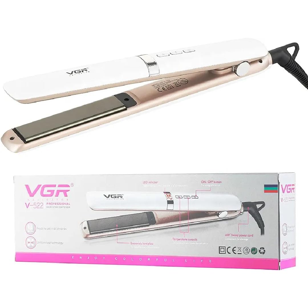 VGR V-522 23 MM Slim plate Professional Hair Straightener with Ceramic Coated Plate & Uniform Heat Technology Straightens All Hair Types