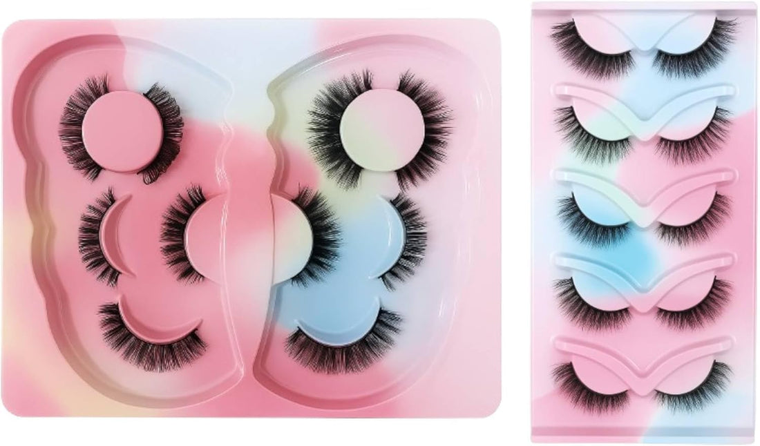 10 Pairs Curved & Wispy False Eyelashes Set – Mixed Lengths and Volumes – Soft Fluffy Lash Styles for Natural to Dramatic Looks – Lightweight Reusable Lashes for Daily Wear & Special Occasions
