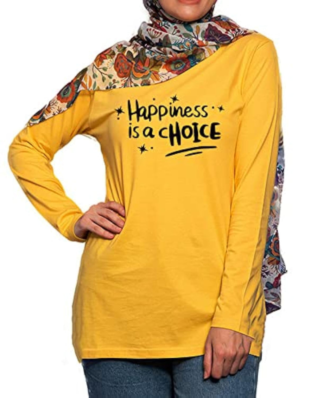 Print Online"HAPPINESS IS A CHOICE" T-Shirt
