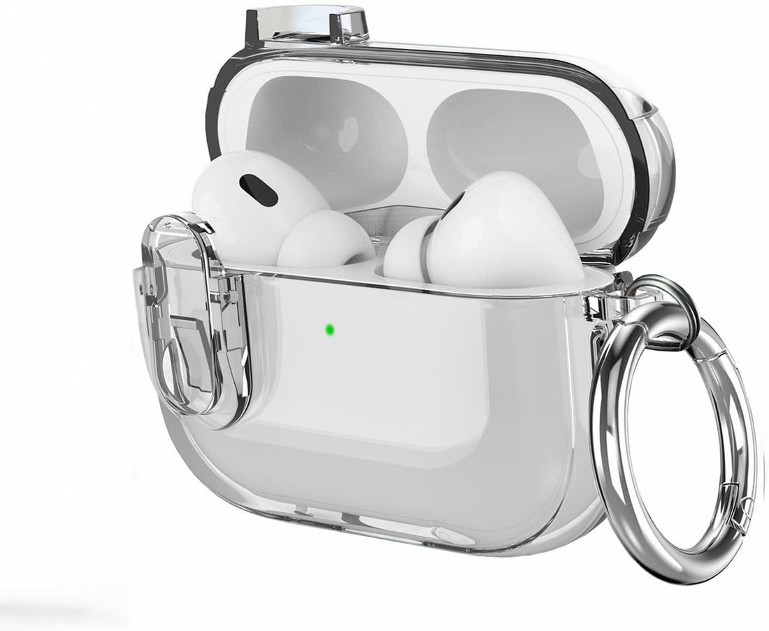 Eco Case for Airpods Pro 2/1 Gen Cover with Lock (2019/2022/2023), Clear Locking Case for Airpod Pro 2nd/1st Generation Shockproof Protective Cover (Clear Black)