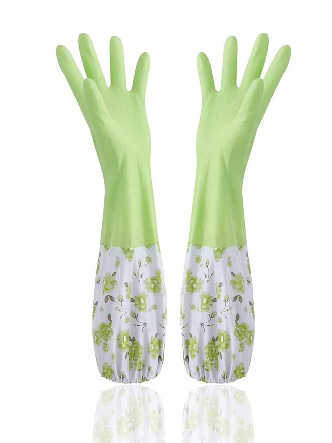 Reusable Long Elbow Hand Gloves,Safety Kitchen for Dish-Washing, Cleaning, Gardening, Laundry multipupose usable gloves(PAIR 1)(multicolour)