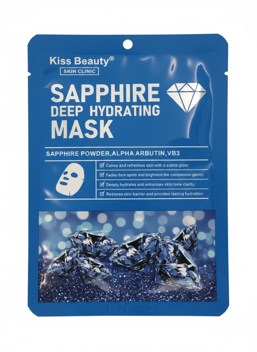 Kiss Beauty Skin Clinic Face Mask - 1 Piece (30 ml, Sapphire - Deep Hydrating)