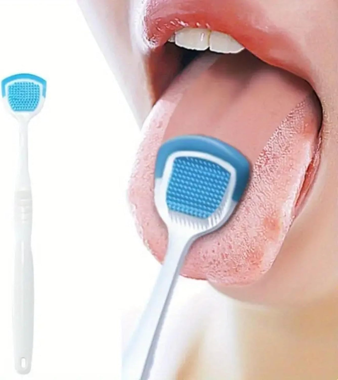 Tongue Scraper to Remove Bacteria and Bad Breath - Double Sided Tongue Cleaner with Ergonomic Handle, Oral Cleaning Tool for Promoting Oral Health and Freshness Random color 1PC