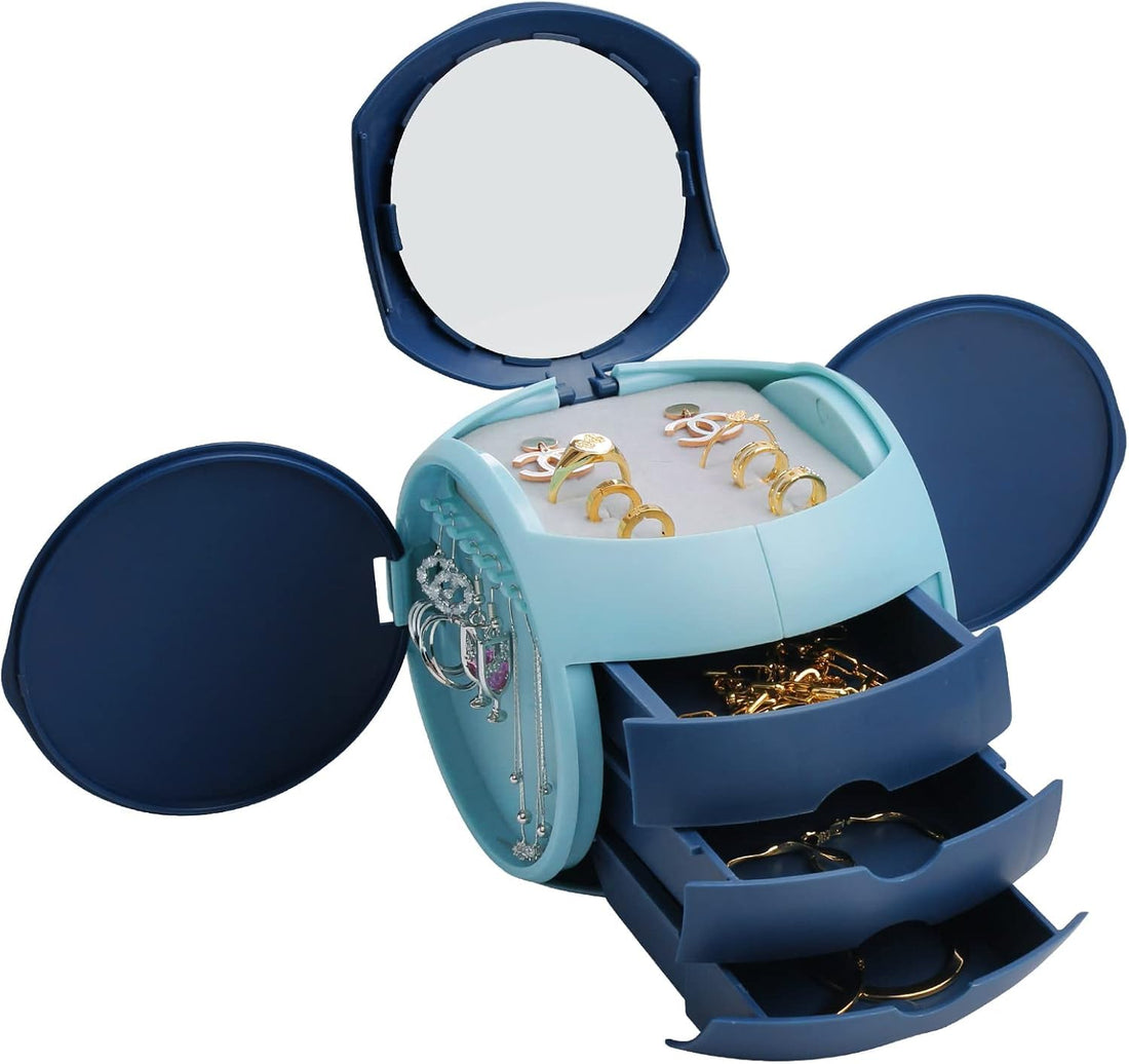 Next store Accessories Organizer Jewelry Box with 3 Drawers, Side Doors for Necklaces and Built-in Mirror