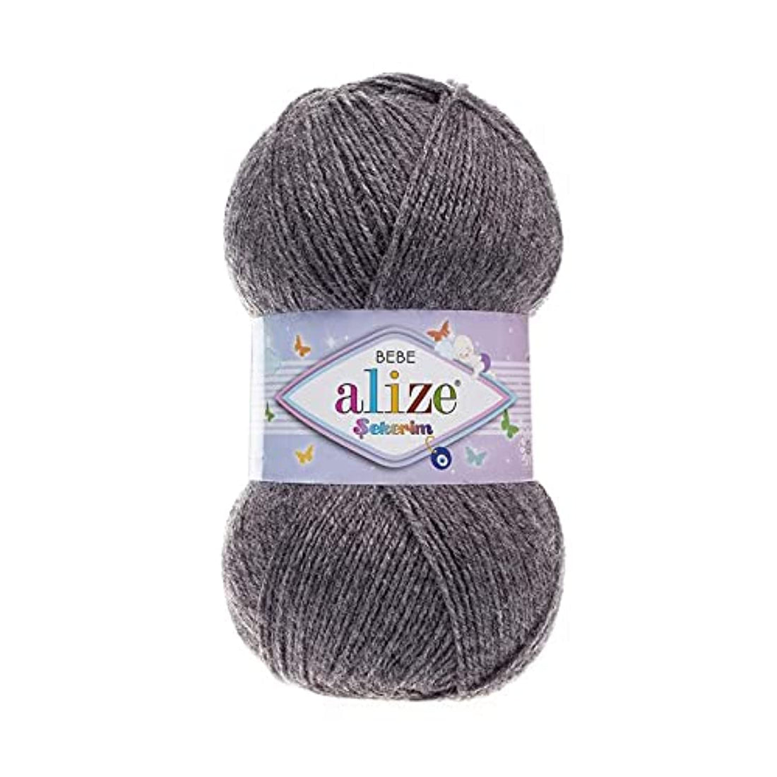 Alize SEKERIM BEBE Coal Grey Melange 196 - Crochet and Knitting Yarn