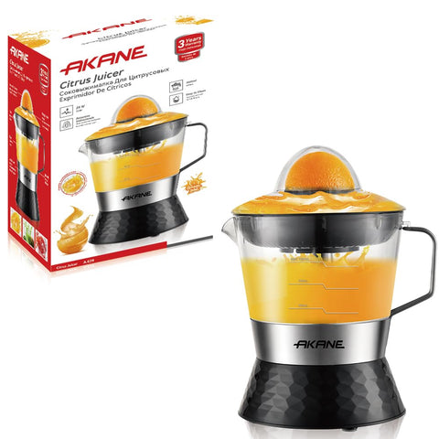 AKANE A.639 25W Electric Citrus Juicer 1.0L Large Capacity Exprimidor de Cítricos with Dual Rotation System, Easy Clean Detachable Parts, Compact Juice Extractor for Oranges, Lemons and Fresh Juice