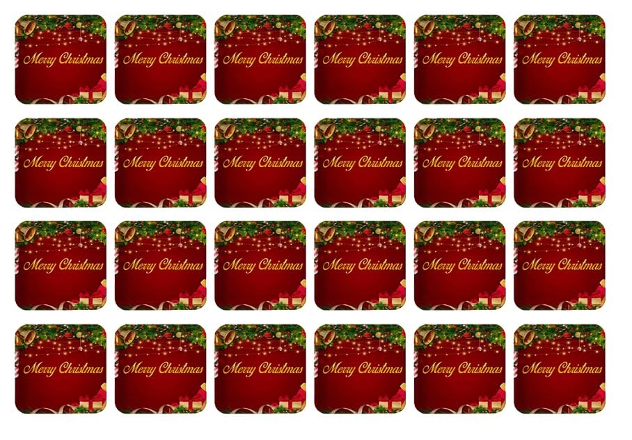 Party plates in distinctive shapes for Christmas, MERRY CHRISTMAS size (24x24), pack of 24 pieces