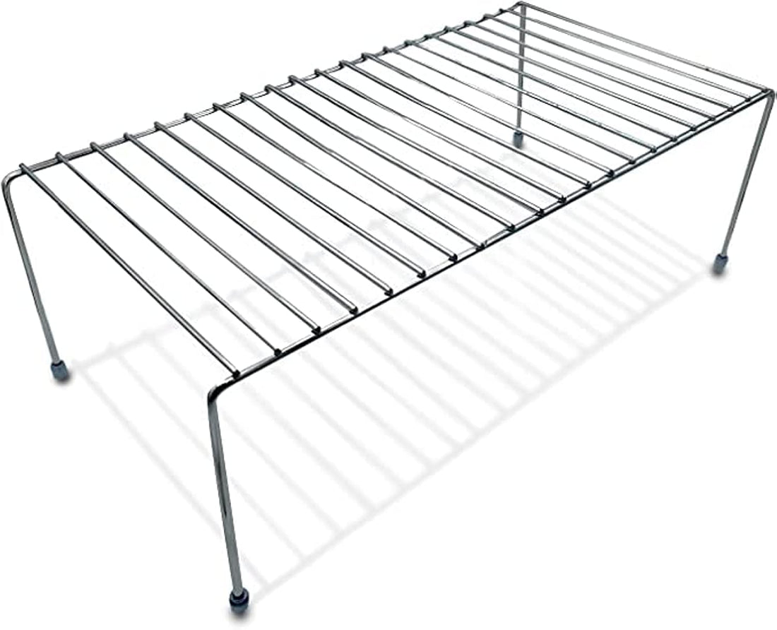 Multi-Purpose Metal Shelving | Kitchen Shelf | Dish Drainer Rack | Grid Shelving | 40 x 21 x 15 cm (Black)
