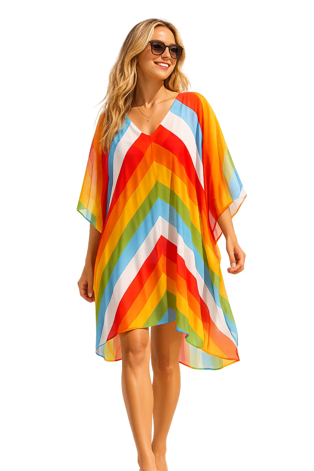 Women's Swimsuit Cover Up, Flowy relaxed Dress for Beach, Pool, Vacation, Lightweight Breathable chiffon Fabric
