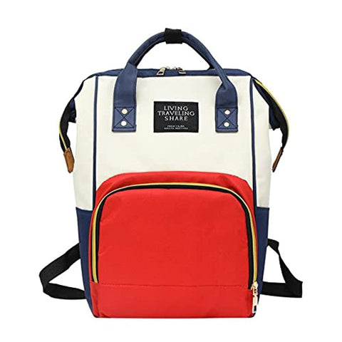 Fashion Mummy Diaper Bag Large Capacity Waterproof with Back Hide Pocket Multifunction Use for Travel Backpack, Tote Handbag and Baby Stroller Hang Bag - MultiColor - 2725202221678